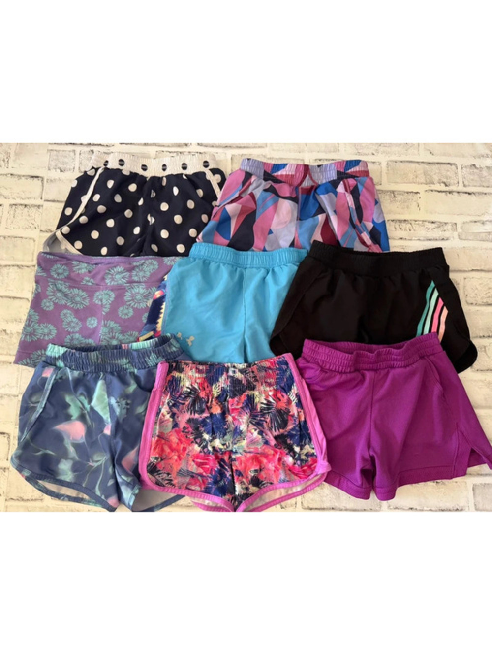 Lot of 8 girls athletic shorts size 6/7